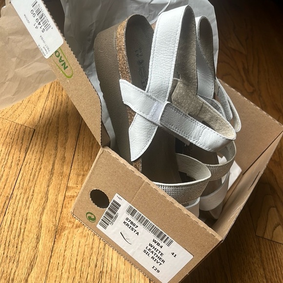 Naot White and Silver Comfort Sandals - Picture 4 of 5